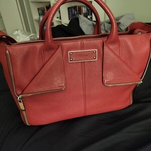 Red Leather Women's Handbag